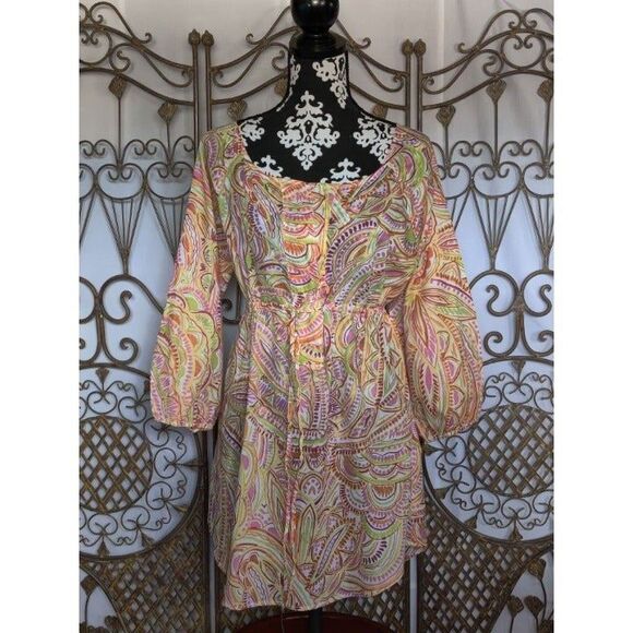 Liz & Co Cover Up Dress Beach‎ Paisley Pattern Sz XL X-Large - Picture 1 of 5